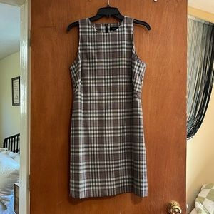 NWT Theory Optical Plaid Sleeveless Angled Dress